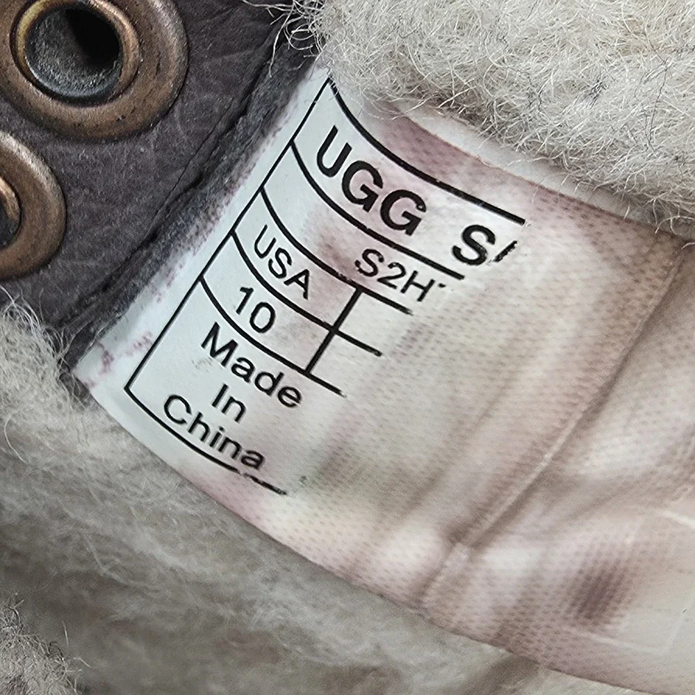 Ugg Snow‎ Boots Mens 10 Hannen Brown Leather Waterproof Shearling Lined Outdoor*